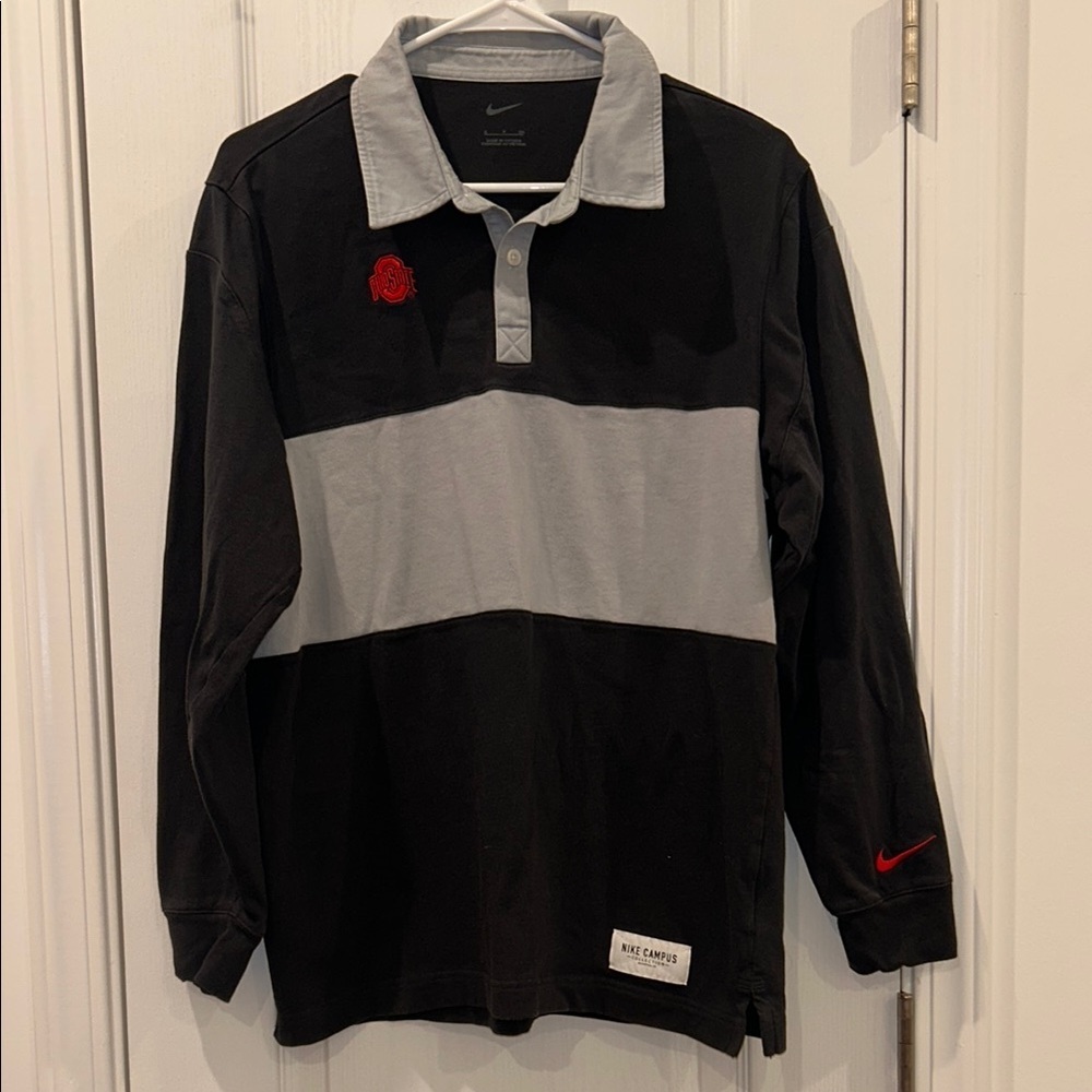 Nike Ohio State Buckeyes Campus Collection Rugby Polo, Size Small